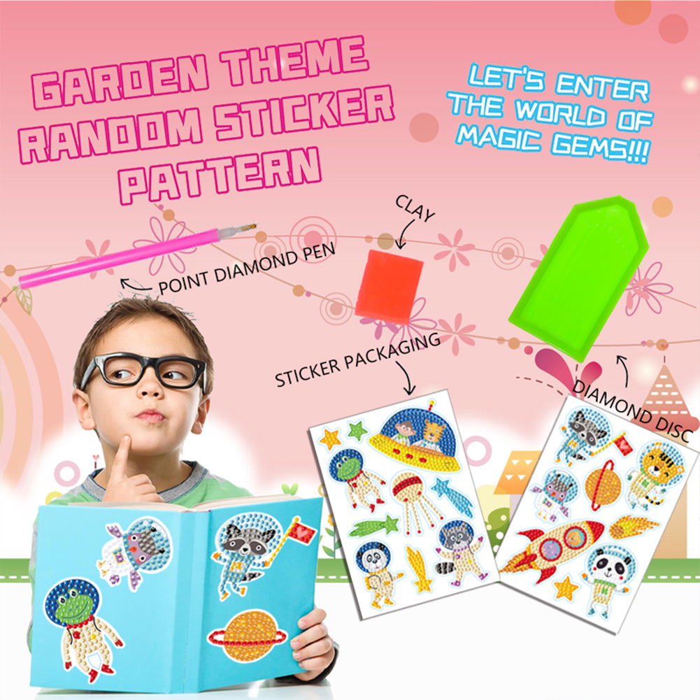 18PCS Diamond Painting Outer Space Stickers Kits for Kids Beginner Toy