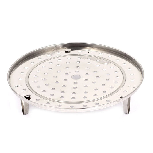 Kitchen Stainless Steel 3 Legs Steamer Rack Food Steaming Stand Cookware 10" - Silver Tone
