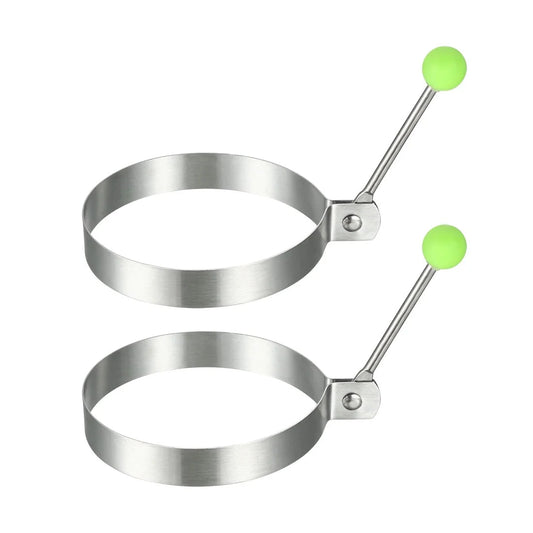 2PCS Round Fried Egg Mold Egg Egg Stainless Steel Kitchen Pancake Mould Rings - Silver Tone