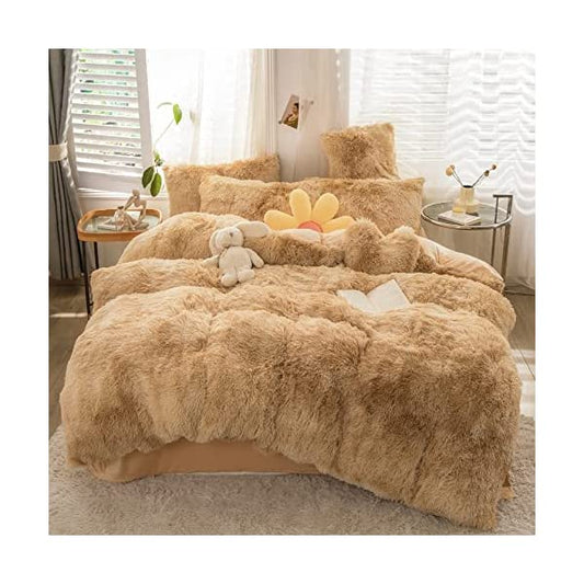 Tie-Dye Plush Faux Fur Quilt Cover Set