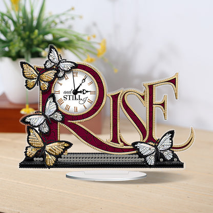 Diamond Painting Acrylic Butterfly Letter Clock Ornament