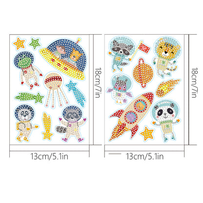 18PCS Diamond Painting Outer Space Stickers Kits for Kids Beginner Toy