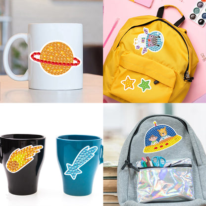 18PCS Diamond Painting Outer Space Stickers Kits for Kids Beginner Toy