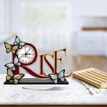 Diamond Painting Acrylic Butterfly Letter Clock Ornament